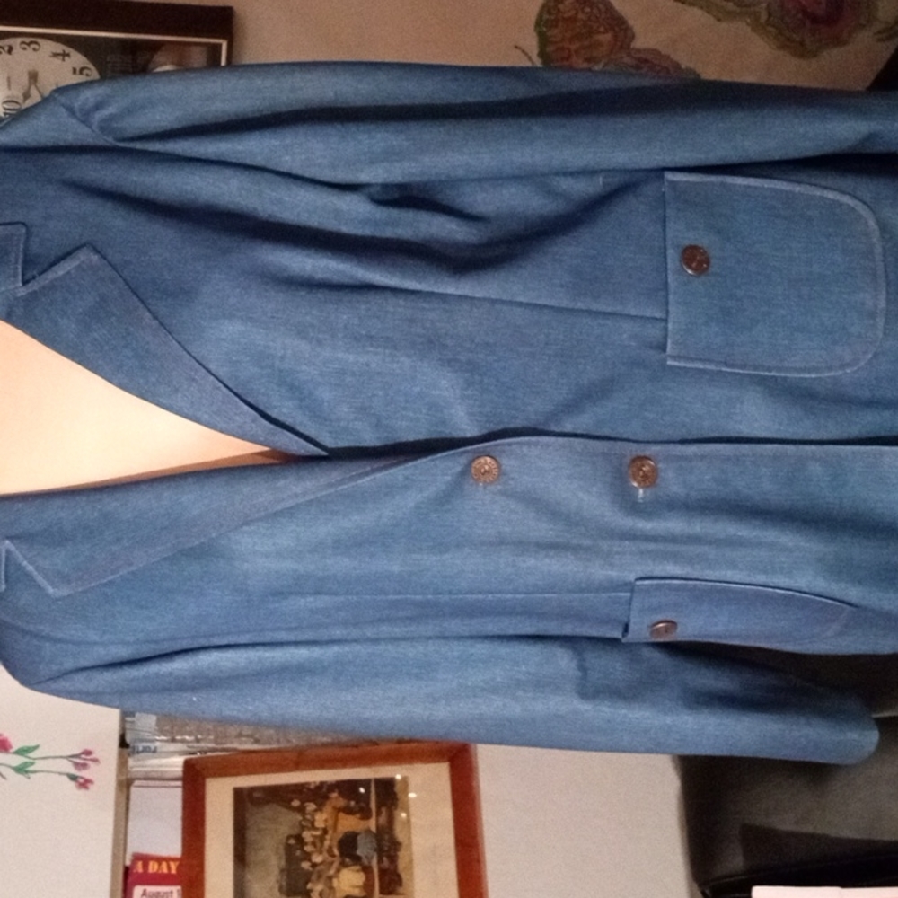 Laurente  Paris Rome Vintage Denim Blue Blazer Large in EUC.